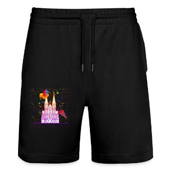Carnaval de Cologne - Short de jogging bio TRAINER Stanley/Stella unisexe - noir - Devant - Nik (191cm) & Marisol (170cm)
