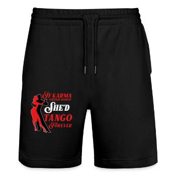 Tango, Tango Tänzer - Stanley/Stella Unisex Bio Joggingshorts Trainer  - Schwarz - Vorne - Nik (191cm) & Marisol (170cm)