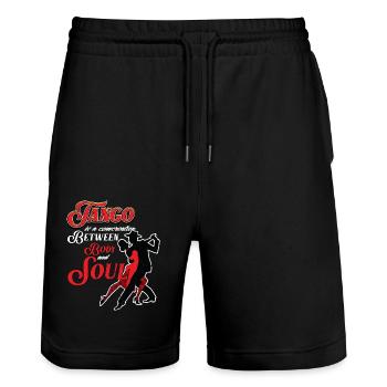 Tango, danseurs de tango - Short de jogging bio TRAINER Stanley/Stella unisexe - noir - Devant - Nik (191cm) & Marisol (170cm)