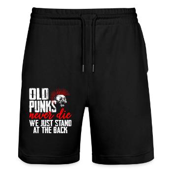 Punk Rock Punker Musik Statement Geschenk - Stanley/Stella Unisex Bio Joggingshorts Trainer  - Schwarz - Vorne - Nik (191cm) & Marisol (170cm)