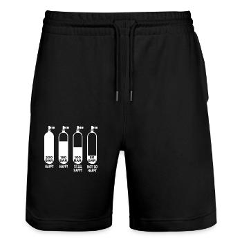 Plongée plongée 200 bar - Short de jogging bio TRAINER Stanley/Stella unisexe - noir - Devant - Nik (191cm) & Marisol (170cm)