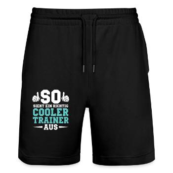 So sieht ein richtig cooler Trainer aus - Stanley/Stella Unisex Bio Joggingshorts Trainer  - Schwarz - Vorne - Nik (191cm) & Marisol (170cm)