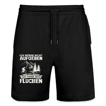 Ich werde nicht aufgeben.. MTB Mountainbike Biken - Stanley/Stella Unisex Bio Joggingshorts Trainer  - Schwarz - Vorne - Nik (191cm) & Marisol (170cm)