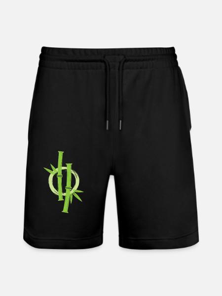 Bamboo Japanese Enso Circle - Stanley/Stella Trainer Unisex Organic Jogging Shorts - black