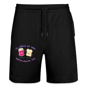 Marmelade Marmeladig - Stanley/Stella Unisex Bio Joggingshorts Trainer  - Schwarz - Vorne - Nik (191cm) & Marisol (170cm)