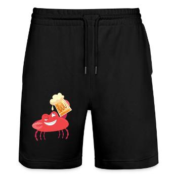 crab - Stanley/Stella Trainer Unisex Organic Jogging Shorts - black - Front - Nik (191cm) & Marisol (170cm)