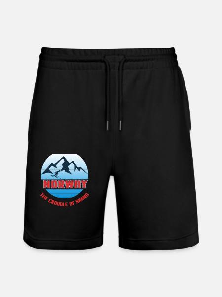 Norway, Scandinavia, fishing - Stanley/Stella Trainer Unisex Organic Jogging Shorts - black