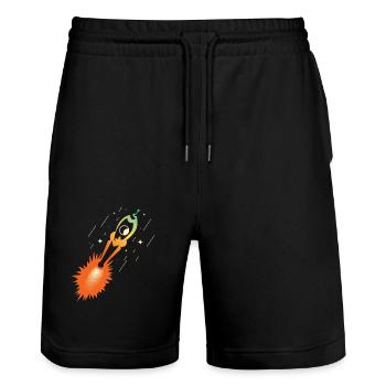 patch de fusée nasa esa - Short de jogging bio TRAINER Stanley/Stella unisexe - noir - Devant - Nik (191cm) & Marisol (170cm)