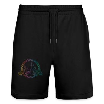 Francfort - Short de jogging bio TRAINER Stanley/Stella unisexe - noir - Devant - Nik (191cm) & Marisol (170cm)