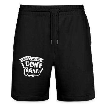 anti-social, anti-social, anti-social - Stanley/Stella Trainer Unisex Organic Jogging Shorts - black - Front - Nik (191cm) & Marisol (170cm)
