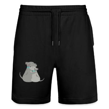 Hunde Umarmung - Stanley/Stella Unisex Bio Joggingshorts Trainer  - Schwarz - Vorne - Nik (191cm) & Marisol (170cm)