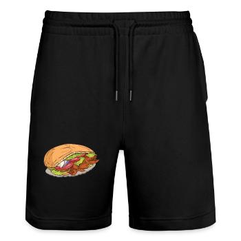 Döner Kebab Turkish Fast Food Doner Kebab Shop Food - Stanley/Stella Trainer Unisex Organic Jogging Shorts - black - Front - Nik (191cm) & Marisol (170cm)