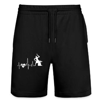 Battement de coeur de forge de forge - Short de jogging bio TRAINER Stanley/Stella unisexe - noir - Devant - Nik (191cm) & Marisol (170cm)