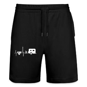 Camping Camping Heartbeat - Short de jogging bio TRAINER Stanley/Stella unisexe - noir - Devant - Nik (191cm) & Marisol (170cm)