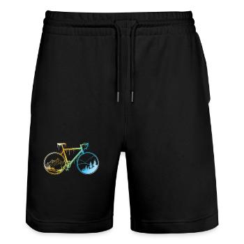 Conception de vélo de gravier - Short de jogging bio TRAINER Stanley/Stella unisexe - noir - Devant - Nik (191cm) & Marisol (170cm)