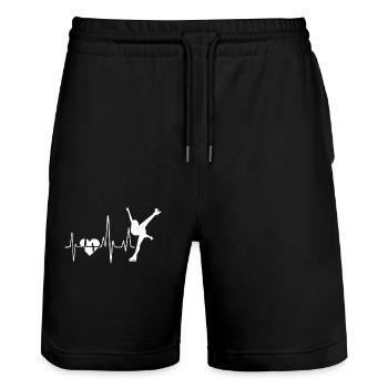 Figure skating Figure skating Heartbeat - Stanley/Stella Trainer Unisex Organic Jogging Shorts - black - Front - Nik (191cm) & Marisol (170cm)