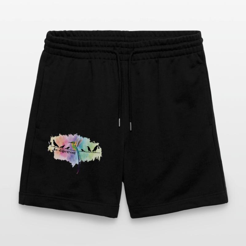 Be Different Süßes Vogel Colibri Sei Anders Spruch Stanley/Stella Unisex Bio Joggingshorts Trainer 