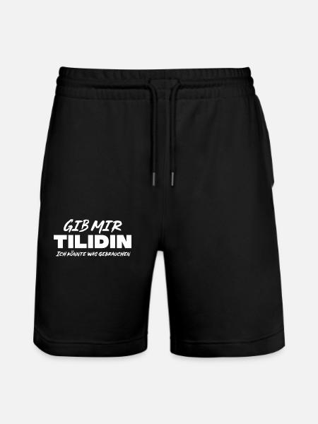 Tilidin Spruch - Stanley/Stella Unisex Bio Joggingshorts Trainer - Schwarz