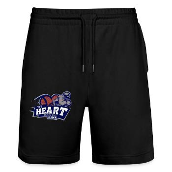 Football, Football Football Spiele, Defense Line - Stanley/Stella Unisex Bio Joggingshorts Trainer  - Schwarz - Vorne - Nik (191cm) & Marisol (170cm)