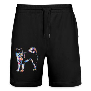 Chemises géométriques Akita - Short de jogging bio TRAINER Stanley/Stella unisexe - noir - Devant - Nik (191cm) & Marisol (170cm)