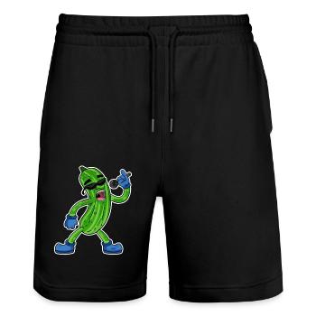 Le concombre chante un cadeau végétal illustration drôle - Short de jogging bio TRAINER Stanley/Stella unisexe - noir - Devant - Nik (191cm) & Marisol (170cm)
