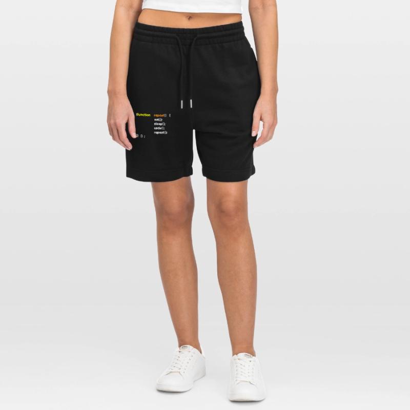 Code Eat Sleep Repeat Hacker IT Geschenk Stanley/Stella Unisex Bio Joggingshorts Trainer 