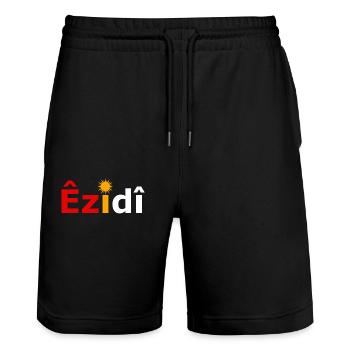 Ezidi mit yezidi Flagge - Stanley/Stella Unisex Bio Joggingshorts Trainer  - Schwarz - Vorne - Nik (191cm) & Marisol (170cm)