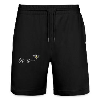 Süßes Bienen Imker Let It Bee Biene Blumen Imkerin - Stanley/Stella Unisex Bio Joggingshorts Trainer  - Schwarz - Vorne - Nik (191cm) & Marisol (170cm)