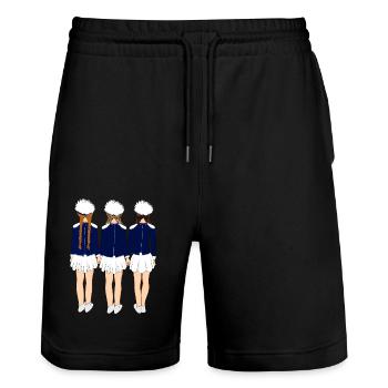 Trois gardiennes en uniforme bleu - Short de jogging bio TRAINER Stanley/Stella unisexe - noir - Devant - Nik (191cm) & Marisol (170cm)