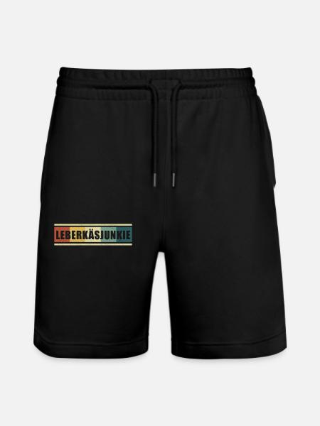 Leberkäsjunkie Leberkäse Geschenk - Stanley/Stella Unisex Bio Joggingshorts Trainer - Schwarz