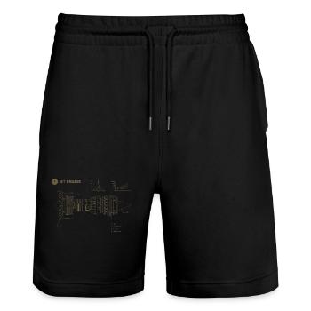 Jet Engine Blueprint – for aviation enthusiasts - Stanley/Stella Trainer Unisex Organic Jogging Shorts - black - Front - Nik (191cm) & Marisol (170cm)