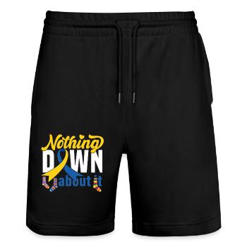 Chaussette De La Soupe De Down - Short de jogging bio TRAINER Stanley/Stella unisexe - noir - Devant - Nik (191cm) & Marisol (170cm)