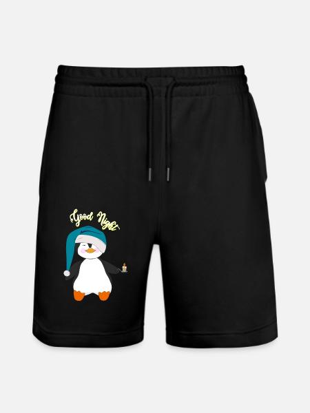 Penguin Good Night - Stanley/Stella Trainer Unisex Organic Jogging Shorts - black