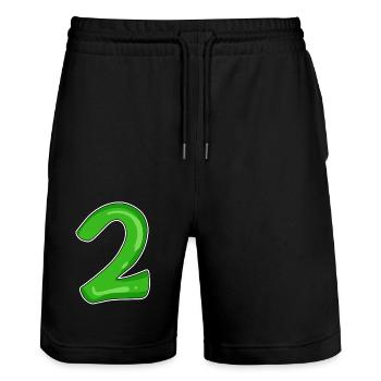 Numéro 2 vert - Short de jogging bio TRAINER Stanley/Stella unisexe - noir - Devant - Nik (191cm) & Marisol (170cm)