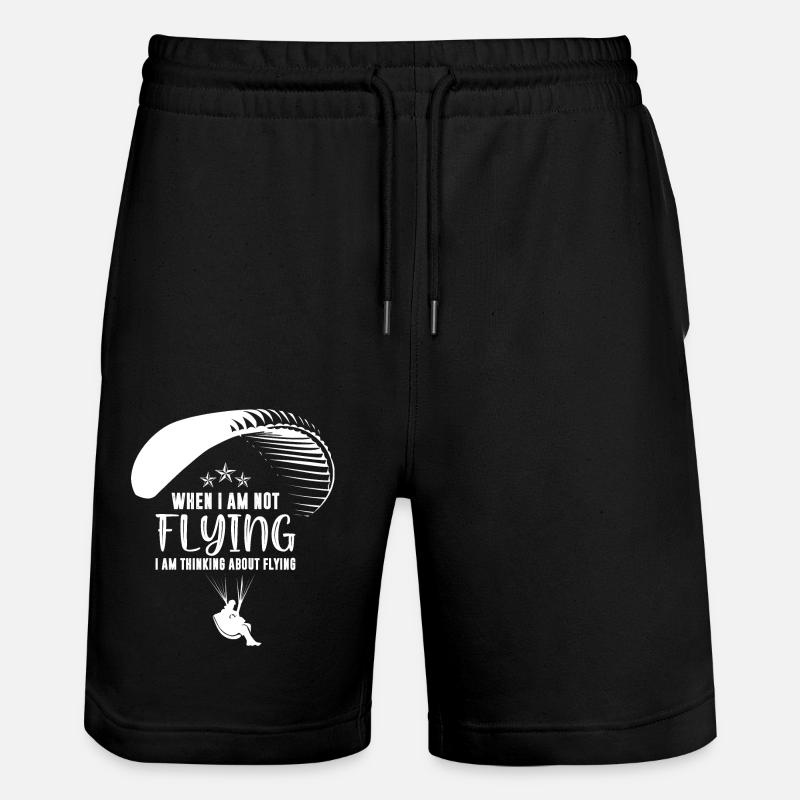 Paragleiten Tandemflug Paragleiter Geschenk - Stanley/Stella Unisex Bio Joggingshorts Trainer  - Schwarz
