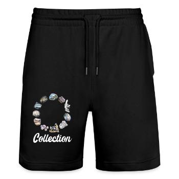Minerals stones geology collector mineral geologist - Stanley/Stella Trainer Unisex Organic Jogging Shorts - black - Front - Nik (191cm) & Marisol (170cm)