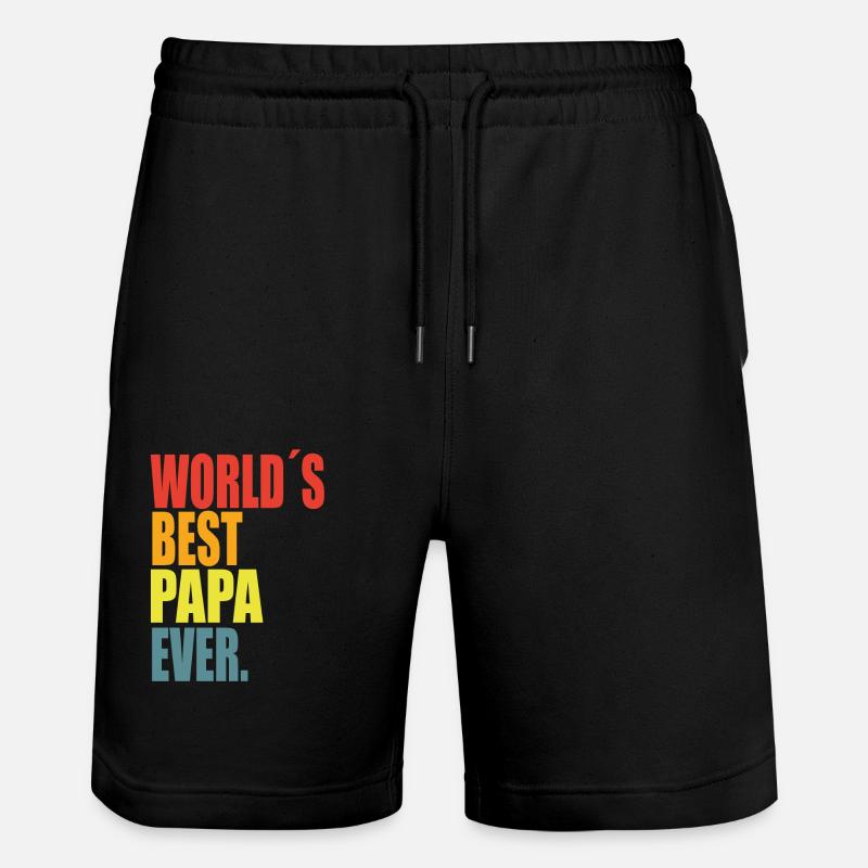 Bester Papa Spruch - Stanley/Stella Unisex Bio Joggingshorts Trainer  - Schwarz