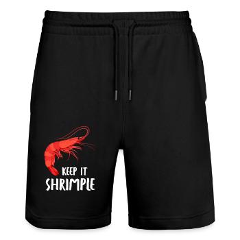 Garnele Shrimp keep it Shrimple Aquarium Garnelen - Stanley/Stella Unisex Bio Joggingshorts Trainer  - Schwarz - Vorne - Nik (191cm) & Marisol (170cm)