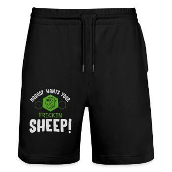 Board game, board game board game settlers, sheep, - Stanley/Stella Trainer Unisex Organic Jogging Shorts - black - Front - Nik (191cm) & Marisol (170cm)