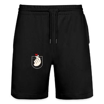 K-Pop Kdrama - Stanley/Stella Unisex Bio Joggingshorts Trainer  - Schwarz - Vorne - Nik (191cm) & Marisol (170cm)