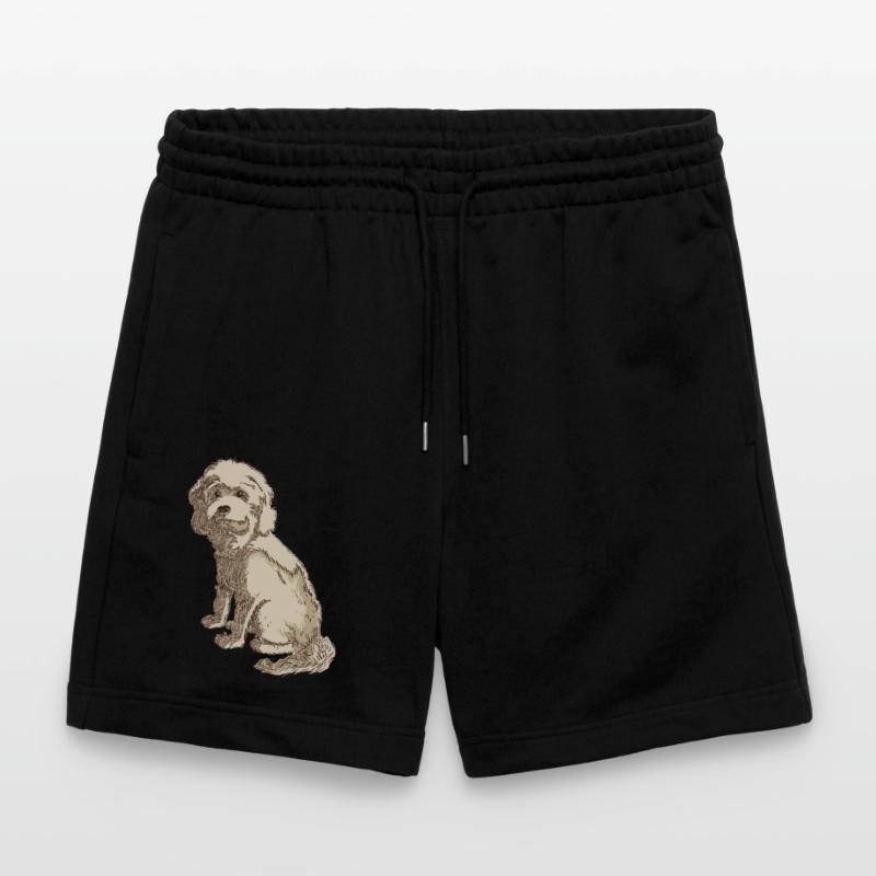 Cockapoo dog drawing of a cockapoo Stanley/Stella Trainer Unisex Organic Jogging Shorts