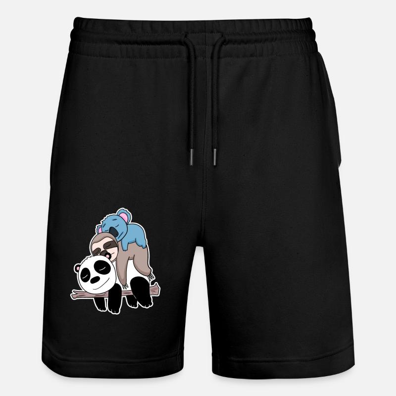 Panda sloth and koala - Stanley/Stella Trainer Unisex Organic Jogging Shorts - black
