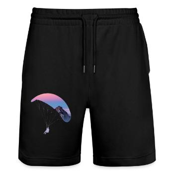 Gleitschirmfliegen - Stanley/Stella Unisex Bio Joggingshorts Trainer  - Schwarz - Vorne - Nik (191cm) & Marisol (170cm)