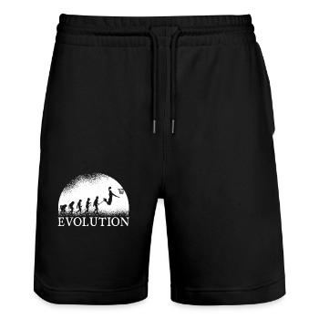 Basketball Evolution - Stanley/Stella Trainer Unisex Organic Jogging Shorts - black - Front - Nik (191cm) & Marisol (170cm)