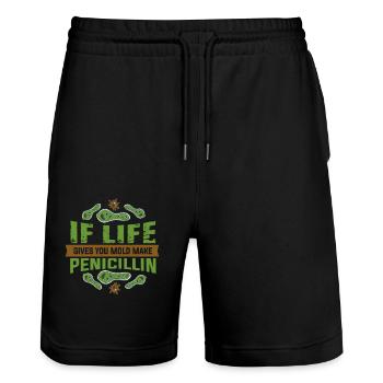 Biology, Biology Biologist, Genetics, - Stanley/Stella Trainer Unisex Organic Jogging Shorts - black - Front - Nik (191cm) & Marisol (170cm)