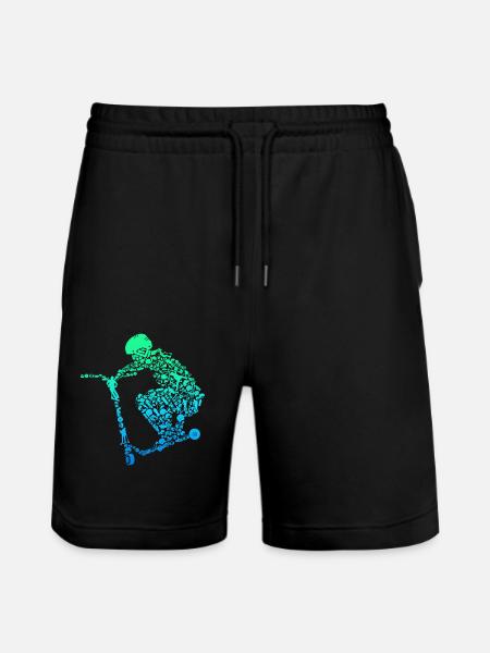 Scooter Roller Stunt Gift Boys Kids - Stanley/Stella Trainer Unisex Organic Jogging Shorts - black