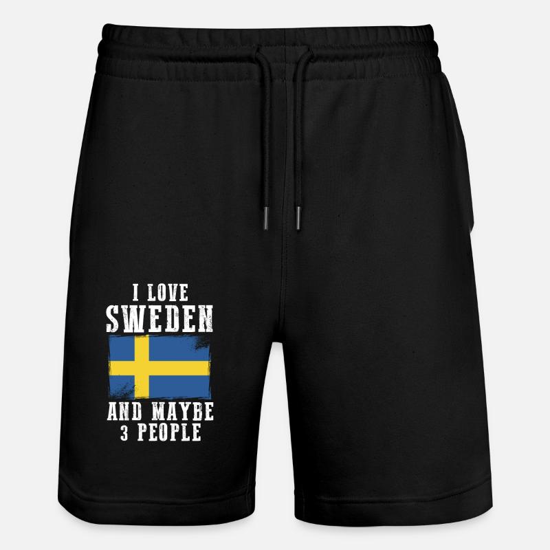 Suède drapeau cadeau suède - Short de jogging bio TRAINER Stanley/Stella unisexe - noir