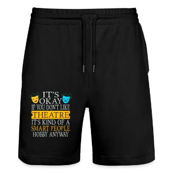 Theatre funny - Stanley/Stella Trainer Unisex Organic Jogging Shorts - black - Front - Nik (191cm) & Marisol (170cm)