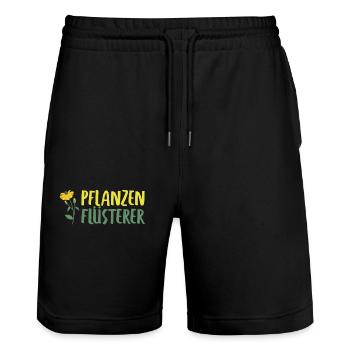 Pflanzen Flüsterer Pflanzen Garten Gärtner Blumen - Stanley/Stella Unisex Bio Joggingshorts Trainer  - Schwarz - Vorne - Nik (191cm) & Marisol (170cm)