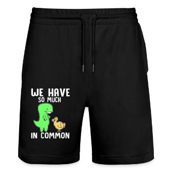 dodo - Stanley/Stella Trainer Unisex Organic Jogging Shorts - black - Front - Nik (191cm) & Marisol (170cm)